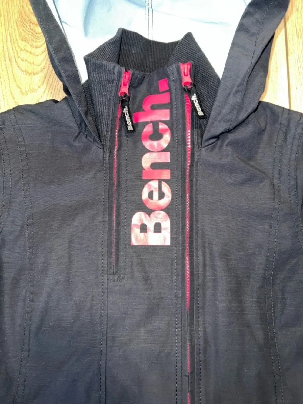 Bench Black Double Zip Hooded Rain Jacket - Picture 6 of 16